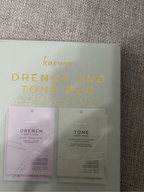 Karuna Drench and Tone Duo Sheet Mask Set — Pink & Light Green